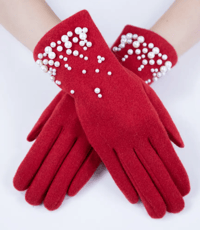 RED & PEARL CLASSY GLOVES