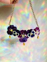 Image 2 of 💜💛Mixed Pansies Necklace💛💜