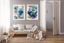 Image 1 of Delphinium I & II framed in oak (LARGE)