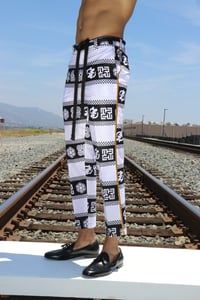 Image 2 of The Sikani tux pants - blk/wht tribal 