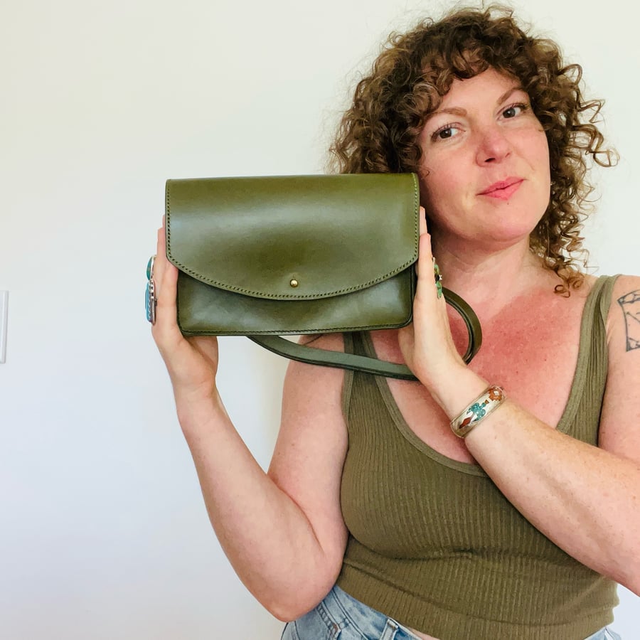 Image of Small Crossbody Bag (Olive)