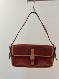 Image 1 of Coach Signature Canvas Baguette Bag