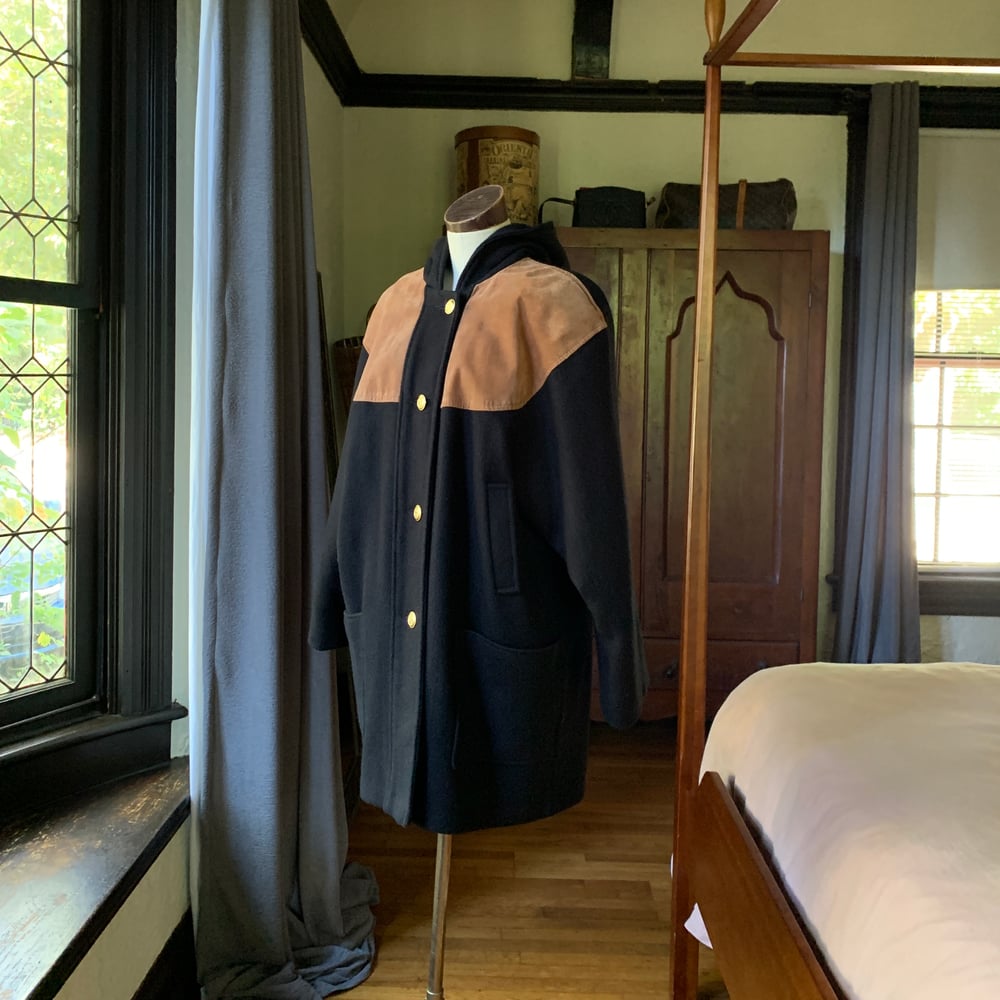 Elegance Couture Wool Hooded Coat XL