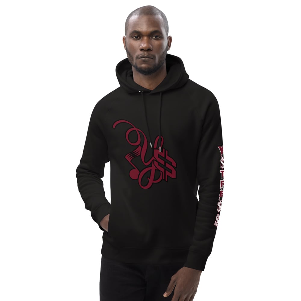Image of YSDB Exclusive Burgundy and Black Unisex pullover hoodie