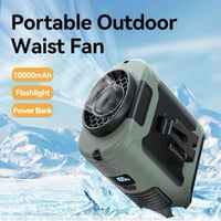 Image 9 of 10,000mAh Portable Waist Fan/Power Bank/LED FLashlight