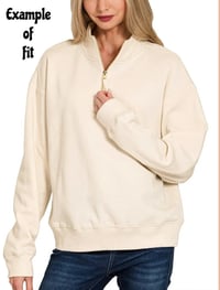 Image 11 of 1XL Ladies Quarter-Zip Pullover in Stormy Skies Ice Dye