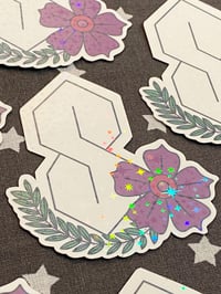 Image 2 of The S Floral 3" Vinyl Waterproof Sticker