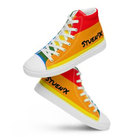 Image 2 of Rainbow Men’s High-Top Canvas Shoes
