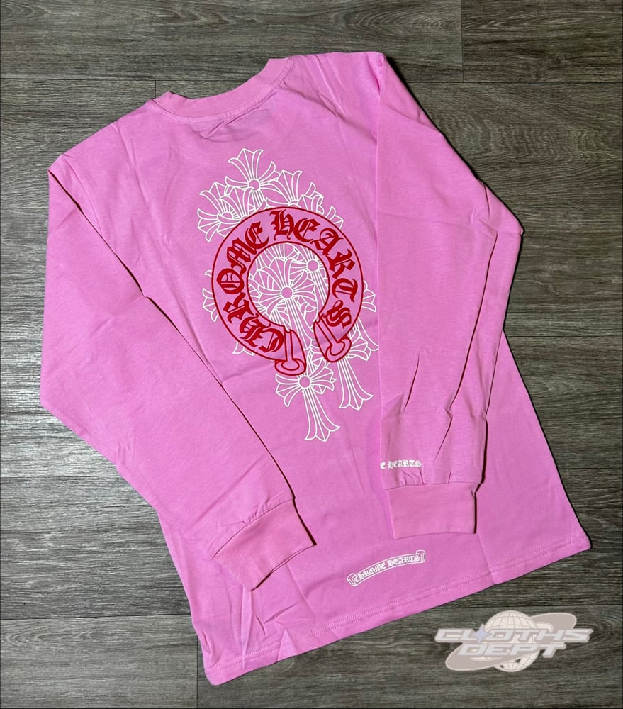 Image of Chrome Hrts Pink Long Sleeve Shirt