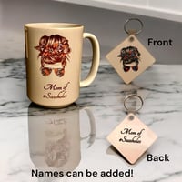 mom of Sassholes mug and keychain set