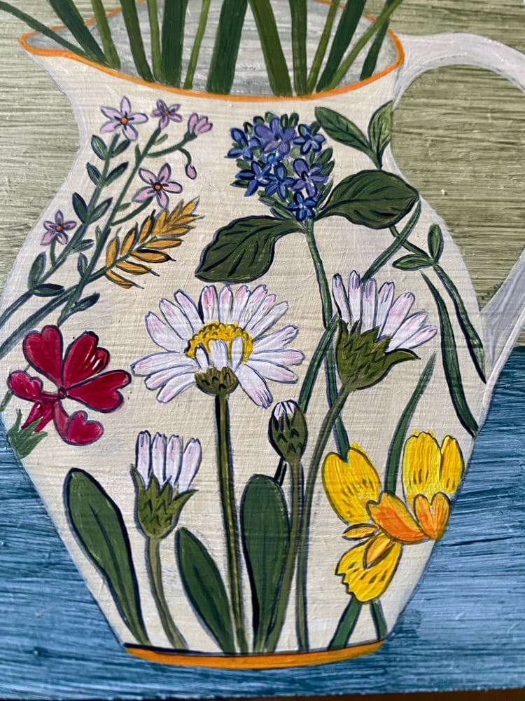 Image of Wild flower jug and Snowdrops