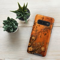 Image 3 of Baroque Goth Inspired Gold and Orange Textured Rose Look Tough case for Samsung®