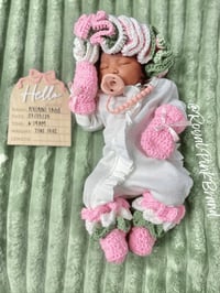 Image 1 of Ruffle Bucket Hat & Mittens Set