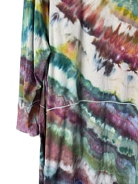 Image 10 of 3XL Drapey 3/4 Sleeve Cardigan With Pockets in Earthy Rainbow Agate Ice Dye