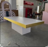 Image 2 of Elegant white and gold estate table, perfect for weddings, receptions, andspecialevent.