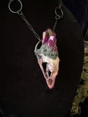 Purple Quartz Duck Skull - Necklace 