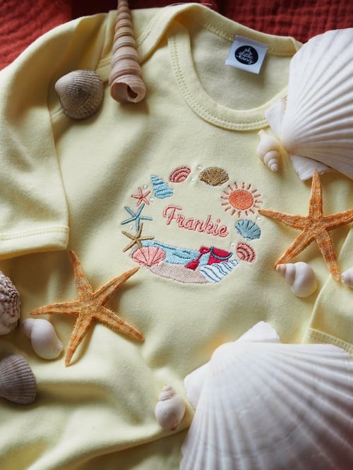 Image of Seashells & Sunshine - Lemon Sleepsuit