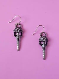 Image 1 of Crow Skull Dangles