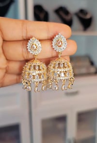 Image 3 of Mili_Cute American Diamond Pinjada Jhumka