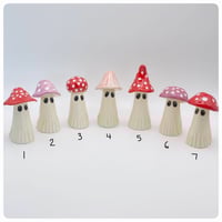 Image 1 of Red/ Pink Mushroom Ghosts 6-7 cm