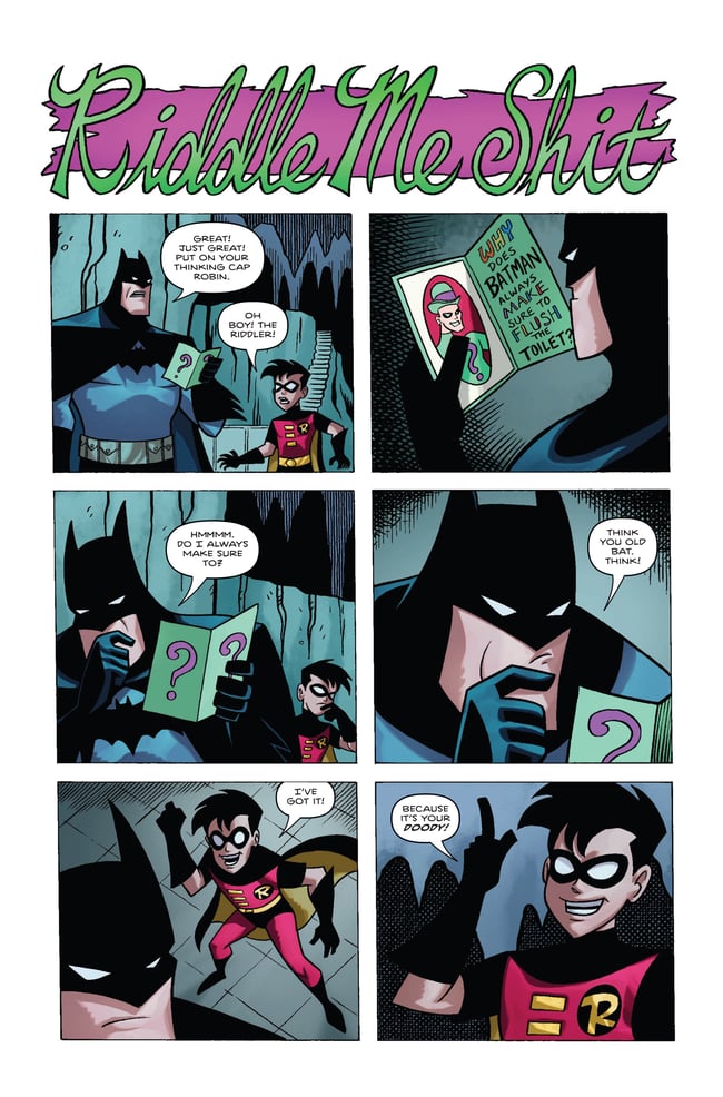 Bootleg Batman Adventures Original Interior Page - Riddle Me Shit