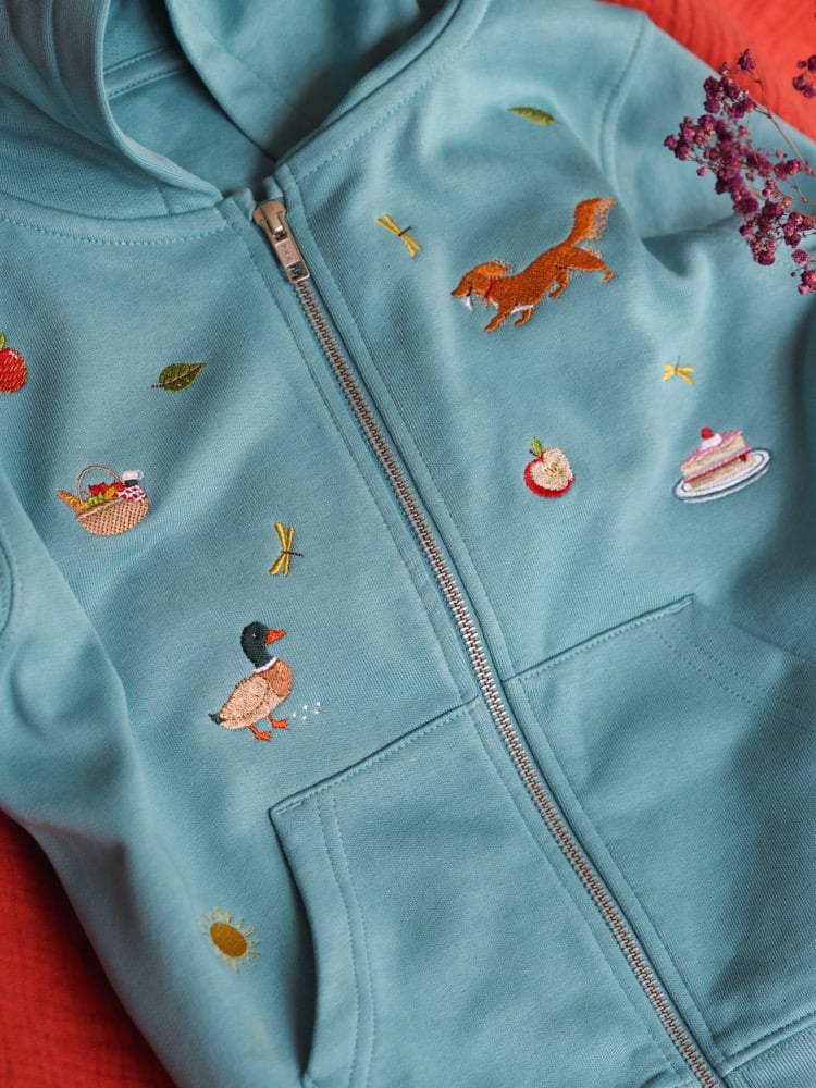 Image of Summer Sprinkles - Teal zipped hoody