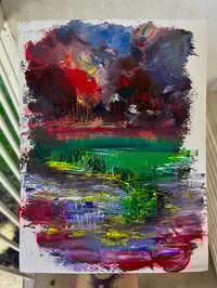 Image 2 of “I Know What You Are” Predator And Prey | oil on paper 9 x 12 inches