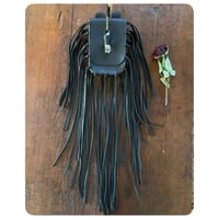 Image 2 of The Lita Fringe Belt Bag - Black Leather 