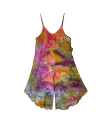 Image 2 of L Woven Wide-Leg Jumpsuit with Pockets in Warm Watercolor Ice Dye