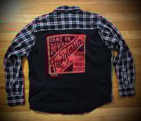 Upcycled “Fangtasia” True Blood t-shirt flannel