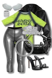 Image 1 of Baddie Metallic Capris(2 colors)