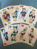 Cartes De Fantaisie Vintage de grimaud, Jeu de Gerente, Dos Rouge. 