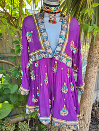 Image 1 of Sienna Glitter wrap dress -Purple 