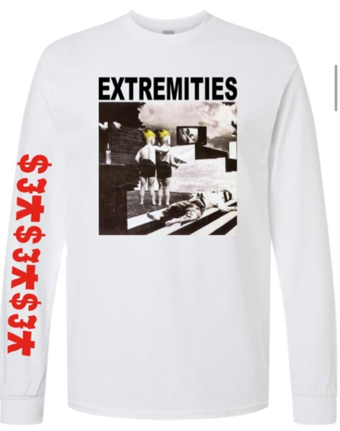 Image of Jesus on the TV Long Sleeve Black/White 