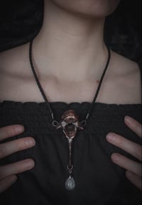 Image 2 of Huge vertebrae necklace with quartz drop