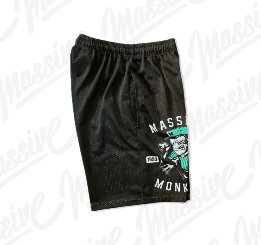 MONOGRAM MESH SHORTS - BLACK