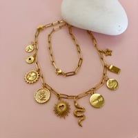 Image 10 of Drop 2 Gold Paperclip Charm Necklaces