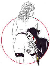Image 1 of "Love Bites" framed original drawing 