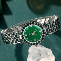 Image 4 of Women Fashion Watches Heart Rhinestone Ring Necklace Earring Jewelry Set Luxury Dress Quartz WristWa