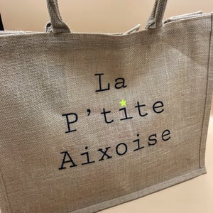 Image of Cabas XL en toile de jute La P'tite Aixoise