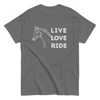 Image 10 of Unisex classic tee, Live Love Ride Western Horse Shirt Unisex Cowgirl Equestrian Graphic Tee