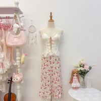 Image 1 of floral midi skirt