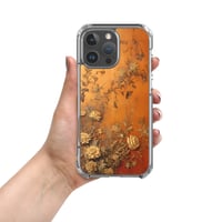 Image 1 of Baroque Goth Inspired Gold and Orange Textured Floral Look Clear Case for iPhone®