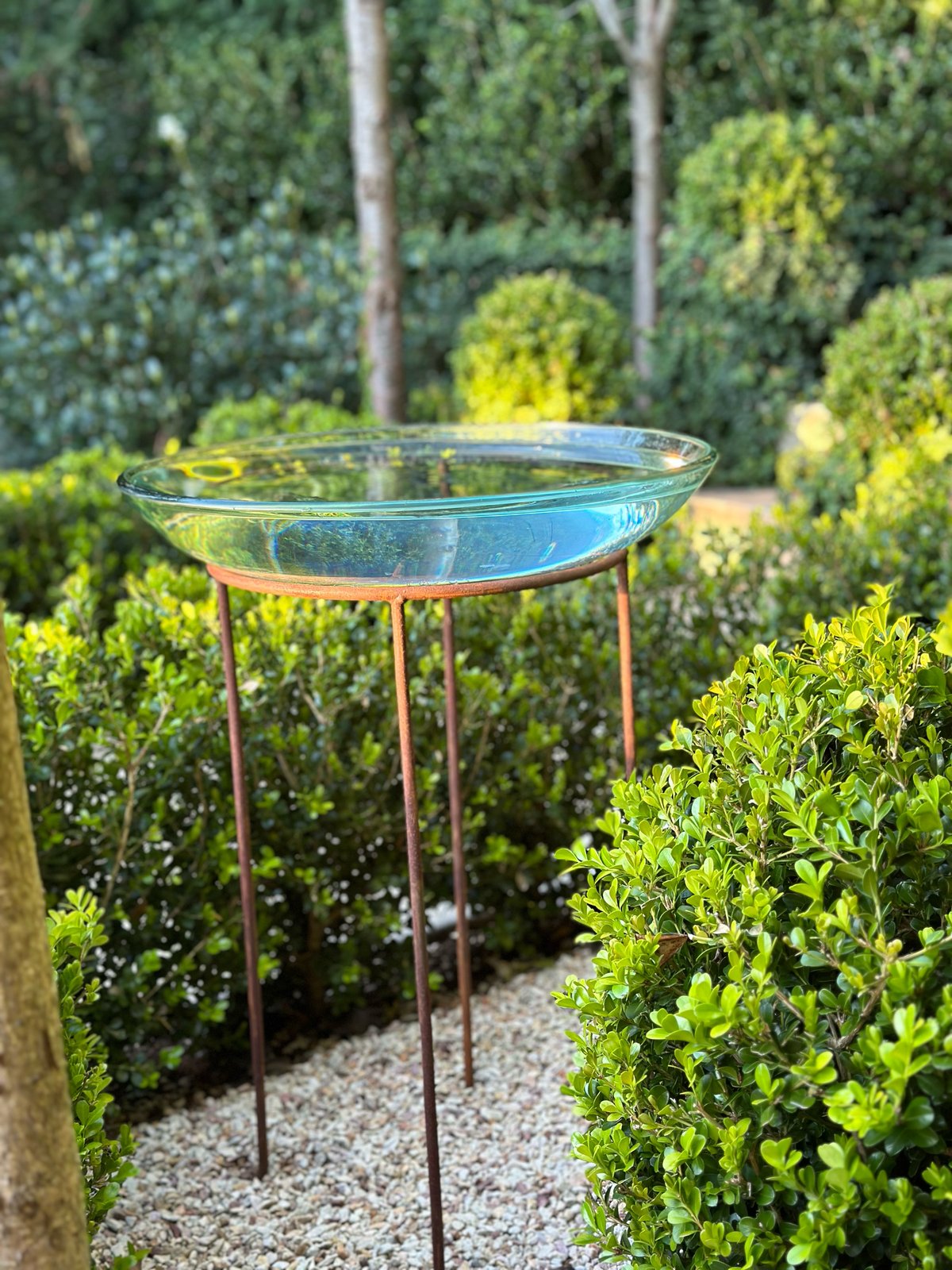 Glass Bird Bath Harolds Finishing Touches