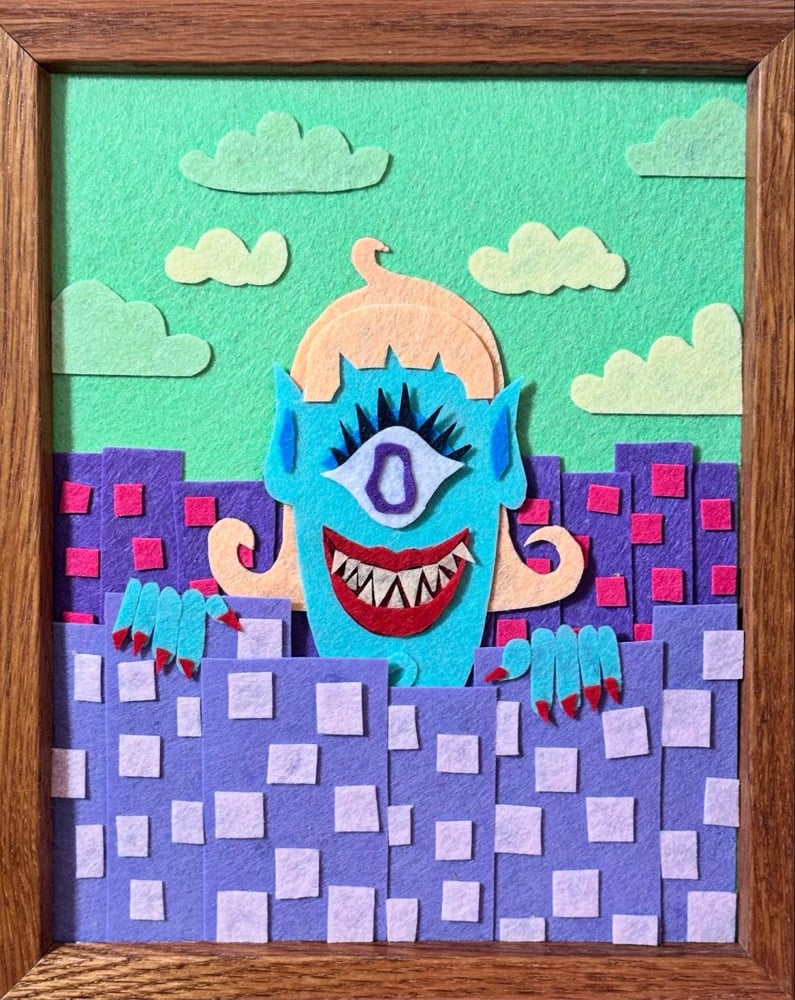 Image of Kaiju Lady Felt Art Piece