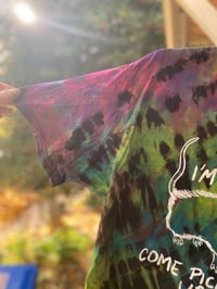 Image 2 of LARGE CROP TOP Mom I'm Scared Come Pick Me Up Tie Dye Shirt 