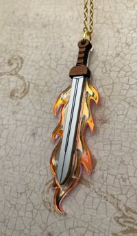 Image 3 of Aziraphale’s Flaming Sword Necklace