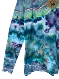 Image 3 of XL Ladies Long-Sleeve Stretch Tee in Cool Geode Ice Dye