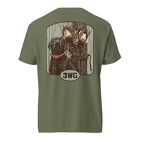 Image 5 of OWG - Black Lab Timber Mallards Left Sleeve Brand Unisex garment-dyed heavyweight t-shirt
