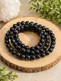 Image 1 of Black 8mm Obsidian Bracelet